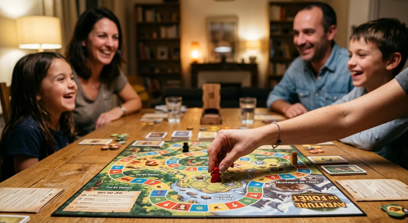 Joueuses et joueurs réunis autour d'une table lors d'une soirée jeux de l'association